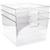 3 Pack XL Clear Storage Bins with Handles; Plastic Storage Boxes; Non-Slip Container Set for Office; Home; Kitchen; Storage Room; Kids Room; etc.