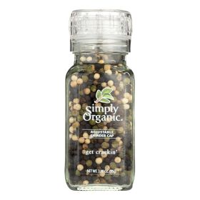 Simply Organic Get Crackin Peppercorn Mix - Organic - Grinder - 3 oz