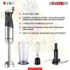 5Core 400W Immersion Hand Blender Multifunctional Electric 9 speed 2 accessories HB 1516