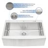 Lordear 33 Inch Farmhouse Sink 16 Gauge Kitchen Sink Drop-in Topmount Apron Front Single Bowl Stainless Steel Sink