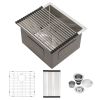 15 Inch Undermount Sink - 15'x17'x10' Undermount Stainless Steel Kitchen Sink 16 Gauge Single Bowl Kitchen Sink 9 Inch Deep Bar/Prep Sink Basin