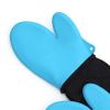 Connected Oven Mitts Pot Holder Double Gloves Heat Resistant Quilted Silicone Oven Mitts 90X13cm for Cooking and Baking Kitchen Tool