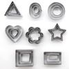 24 Pieces Biscuit Cutters Stainless Steel Cookie Cutters Fondant Geometric Shape Cutters for Baking