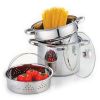 Set of 4 8 Quart Pasta Steamer Steamer Multi Port; Stainless Steel