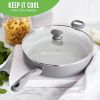 Savory Ceramic Nonstick Gray 5 Quart Saute Pan