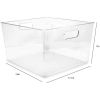 3 Pack XL Clear Storage Bins with Handles; Plastic Storage Boxes; Non-Slip Container Set for Office; Home; Kitchen; Storage Room; Kids Room; etc.