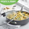 Savory Ceramic Nonstick Gray 5 Quart Saute Pan