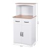 Wooden Kitchen Cabinet White Pantry Storage Microwave Cabinet with Storage Drawer