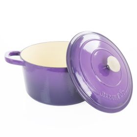 Crock-Pot Artisan 2 Piece 5 Quart Enameled Cast Iron Dutch Oven with Lid in Lavender