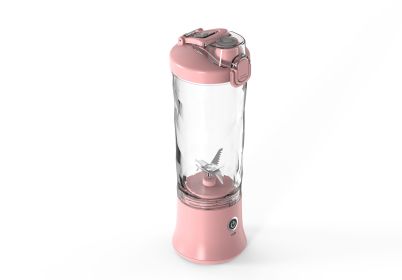 Dual-purpose Juicing Cup Juice Cup Small Portable Juicer Electric Mini Frying Juicer USB Rechargeable Blender (Color: Pink)