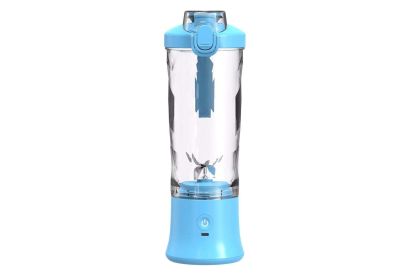 Dual-purpose Juicing Cup Juice Cup Small Portable Juicer Electric Mini Frying Juicer USB Rechargeable Blender (Color: Blue)