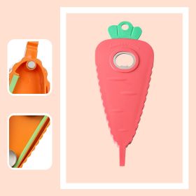 1pc Magnetic Bottle Opener; Carrot Shaped Labor-Saving Bottle Cap Screwer; Multifunctional Can Opener; Non-slip Beer Opener (Color: Pink)