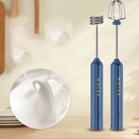 Egg Beater Cream Whisk Household Small Wireless Handheld USB Charging Blender (Color: Blue Double Head)