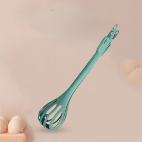 1pc; Multifunctional 3-in-1 Egg Whisk Food Holder Noodle Holder Baking Tool Egg Stirrer Manual Whisk 1 Pack 11.02''Ã—2.76'' (Color: Green)