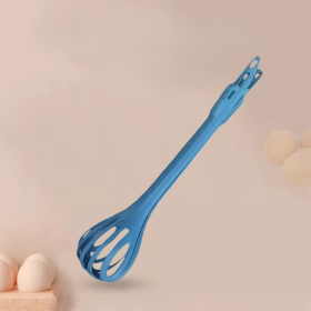 1pc; Multifunctional 3-in-1 Egg Whisk Food Holder Noodle Holder Baking Tool Egg Stirrer Manual Whisk 1 Pack 11.02''Ã—2.76'' (Color: Blue)