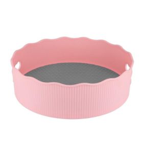 Seasoning Turntable Rack Rotating Condiment Storage Tray Countertop Seasoning Organizer (Color: Pink)