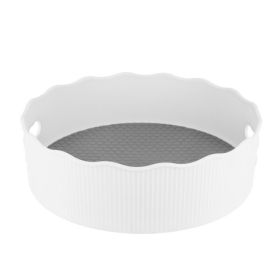 Seasoning Turntable Rack Rotating Condiment Storage Tray Countertop Seasoning Organizer (Color: White)