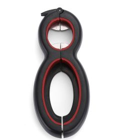 Multifunctional Easy Opener Six in One Bottle Can Opener (Color: Red)