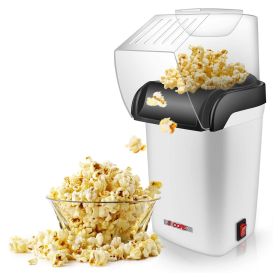 Popcorn Machine Hot Air Electric Popper Kernel Corn Maker Bpa Free No Oil 5 Core POP (Color: White)