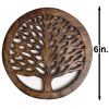 WILLART Wooden Tea Pot Trivet | Teapot Coaster | For Hot Pots;  Pans;  Dishes | Kitchen;  Table Decor;  Accessory (Set of 2 Coasters)