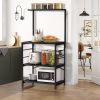 Baker's Rack Storage Shelf Microwave Cart Oven Stand Coffee Bar with Side Hooks 4 Tier Shelves