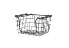 Oceanstar Stackable Metal Wire Storage Basket Set for Pantry, Countertop, Kitchen or Bathroom â€“ Black, Set of 3