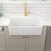 Lordear 33 Inch Farmhouse Sink White Ceramic Single Bowl Kitchen Sink Apron Front Sink